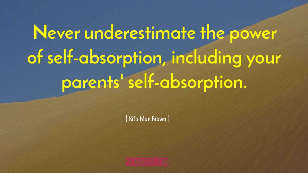 Self Absorption quotes by Rita Mae Brown