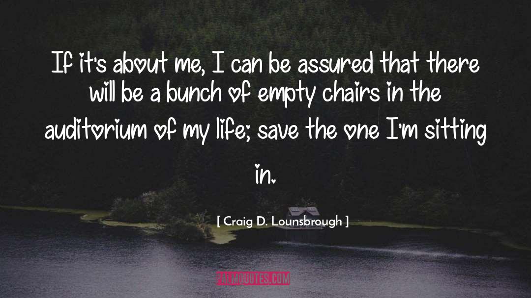 Self Centeredness quotes by Craig D. Lounsbrough