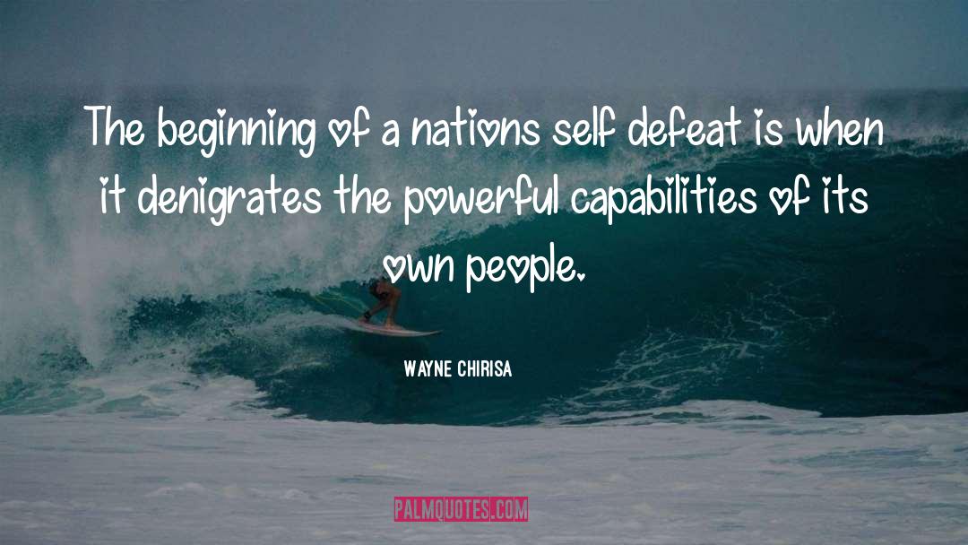 Self Defeat quotes by Wayne Chirisa