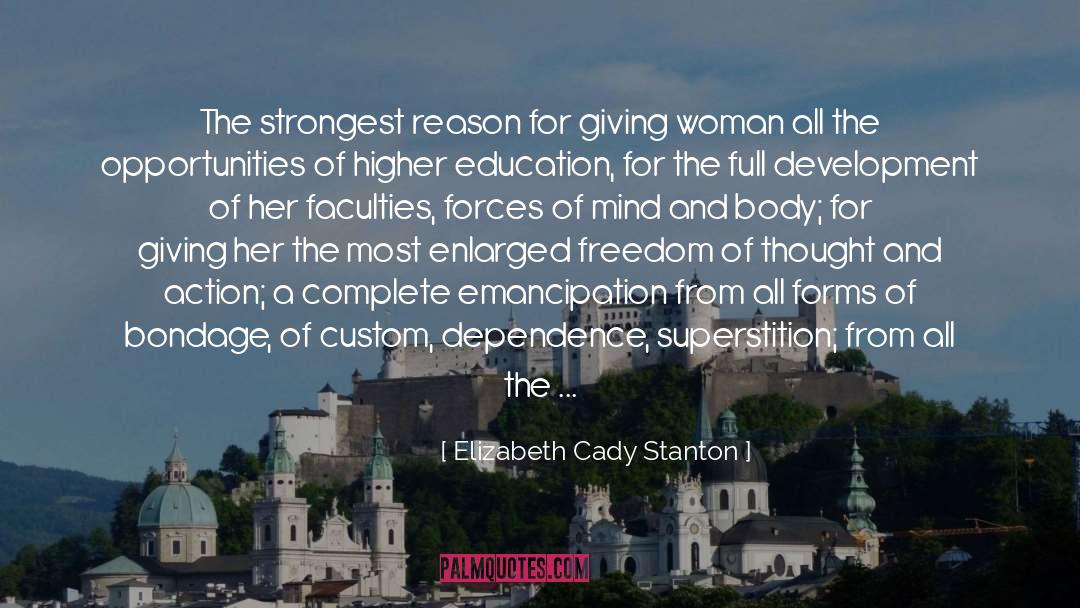 Self Dependence quotes by Elizabeth Cady Stanton