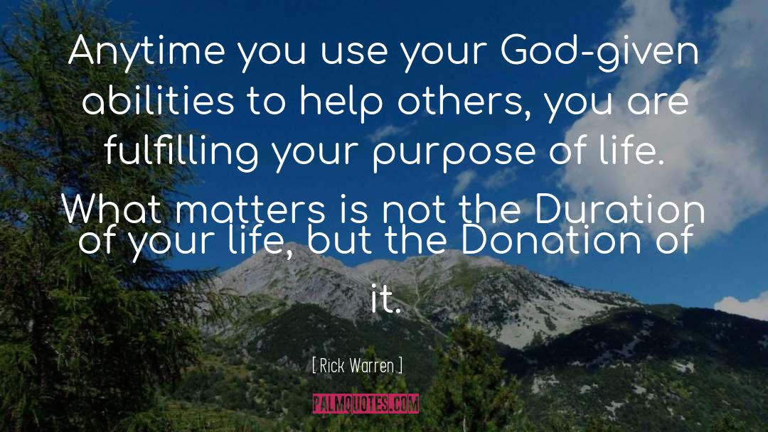 Self Donation quotes by Rick Warren