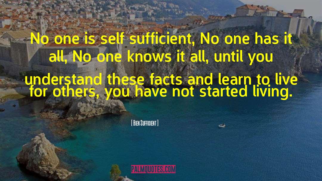 Self Sufficient quotes by Bien Sufficient