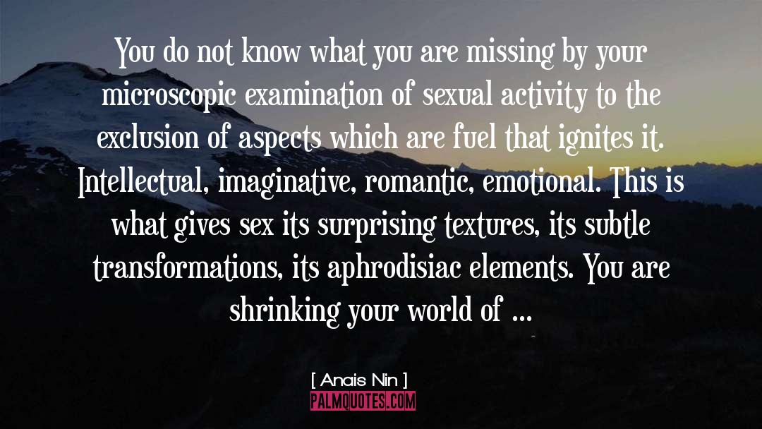 Sensations quotes by Anais Nin