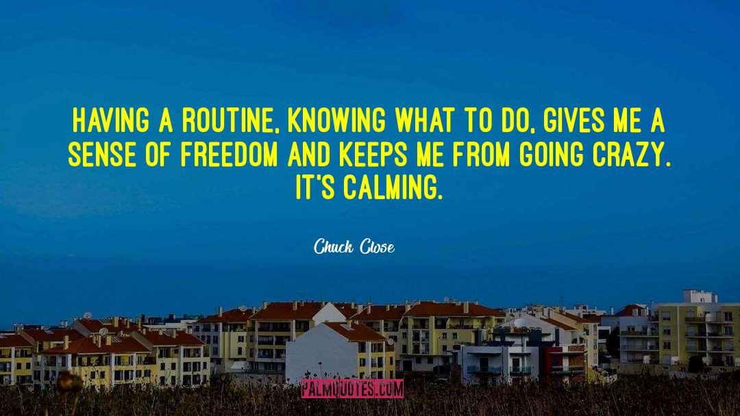 Sense Of Freedom quotes by Chuck Close