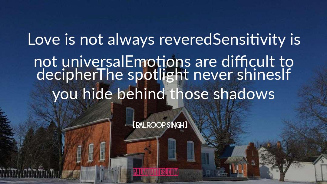 Sensitivity quotes by Balroop Singh