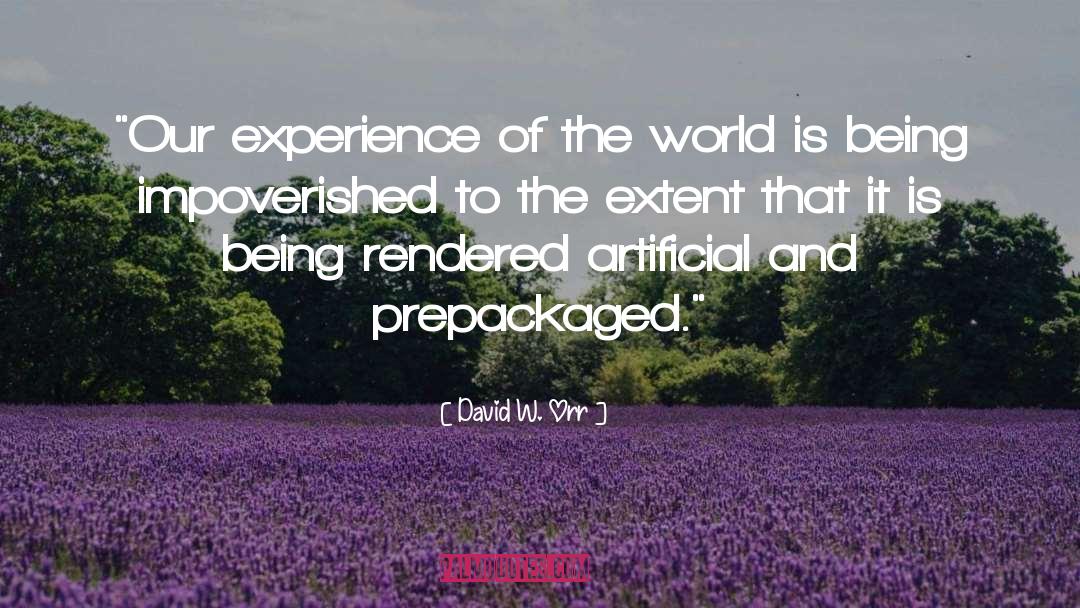Sensory Experience quotes by David W. Orr