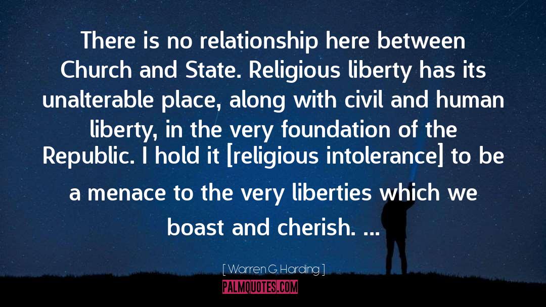 Separation Between Church And State quotes by Warren G. Harding