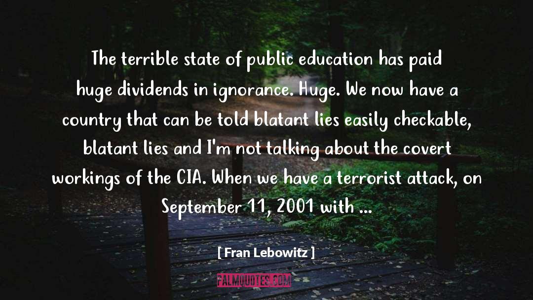 September 11 2001 quotes by Fran Lebowitz