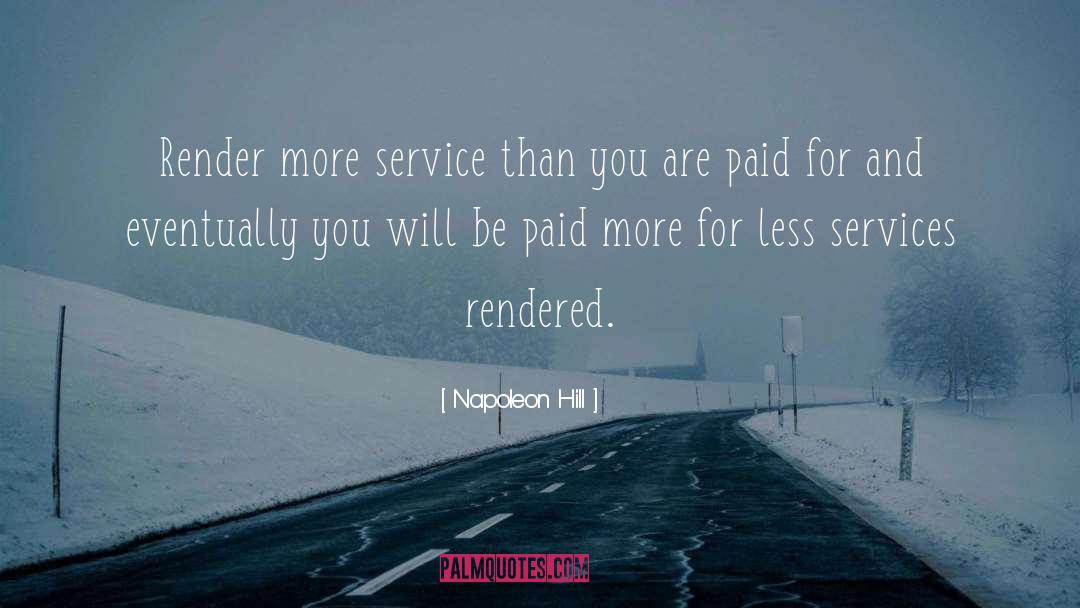 Services quotes by Napoleon Hill