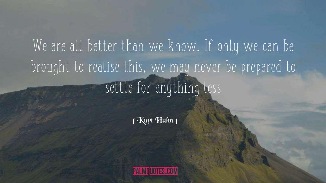 Settle quotes by Kurt Hahn