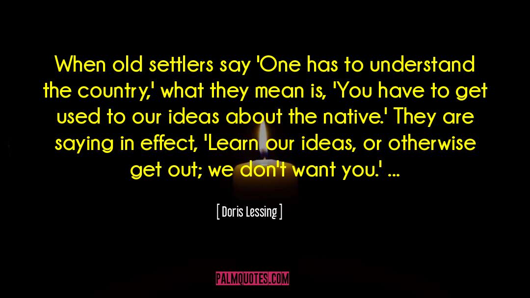 Settlers quotes by Doris Lessing