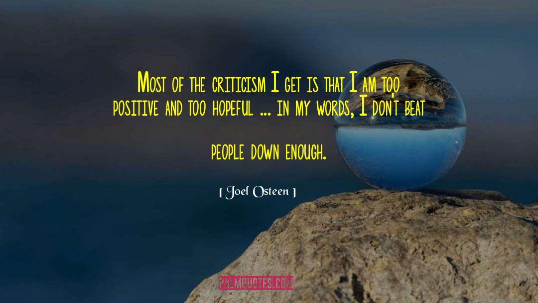 Sf Criticism quotes by Joel Osteen