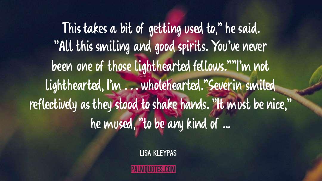 Shake Hands quotes by Lisa Kleypas