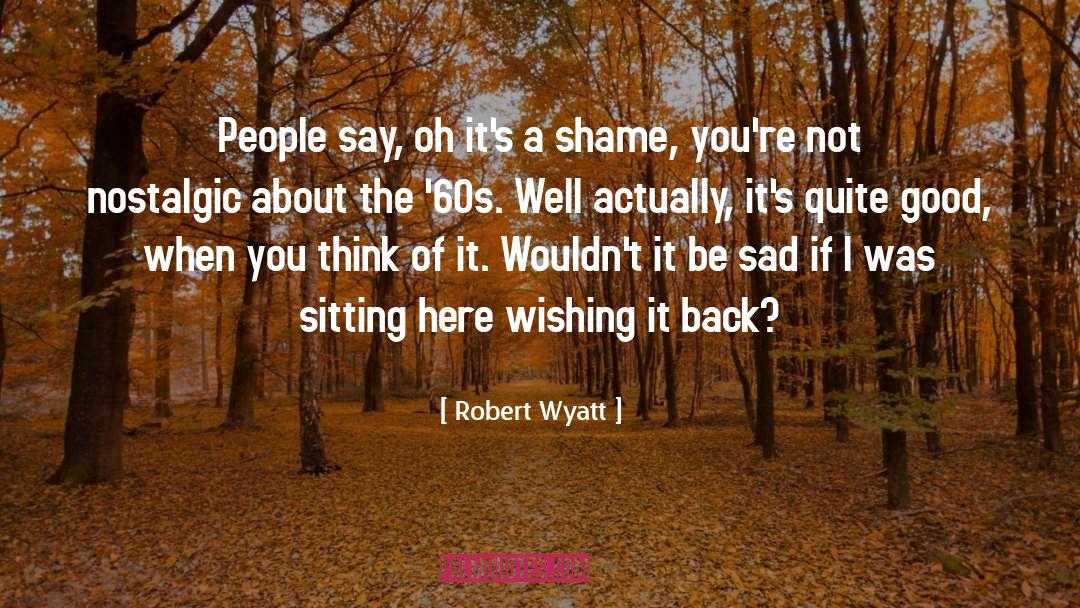 Shame Web quotes by Robert Wyatt