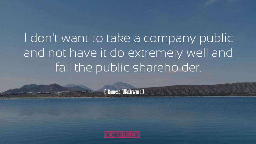Shareholder Value quotes by Romesh Wadhwani