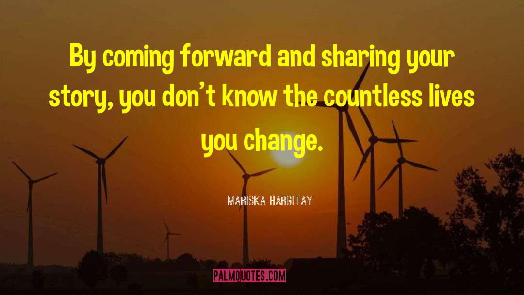 Sharing Your Testimony quotes by Mariska Hargitay