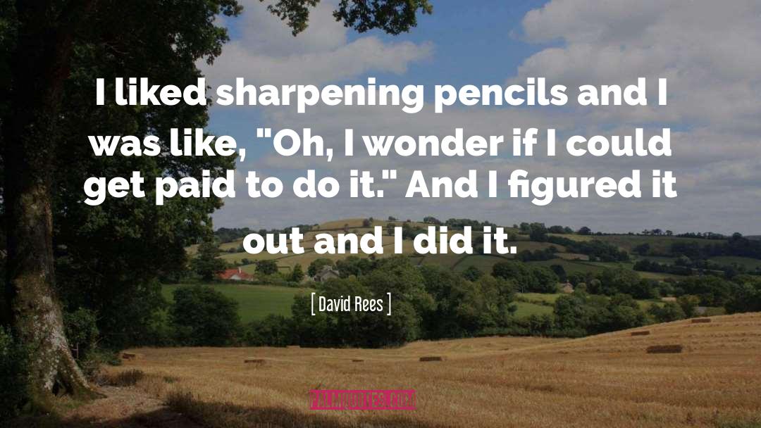 Sharpening Pencils quotes by David Rees