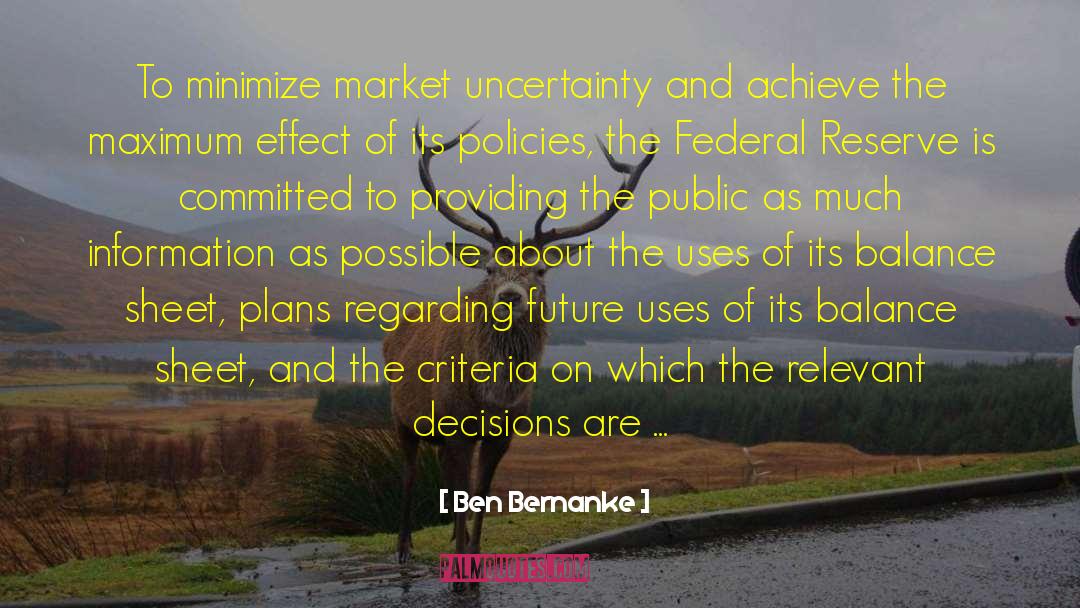 Shaulis Market quotes by Ben Bernanke