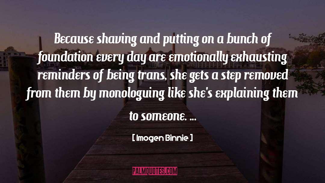 Shaving quotes by Imogen Binnie