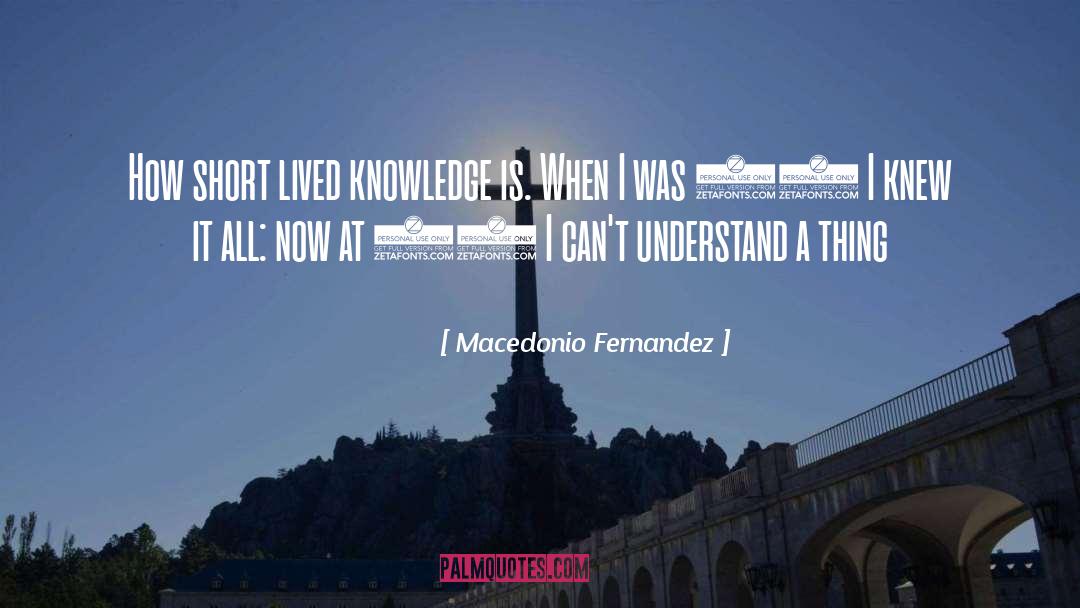 Short Lived quotes by Macedonio Fernandez