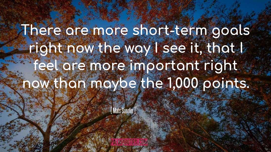 Short Term Goals quotes by Mats Sundin