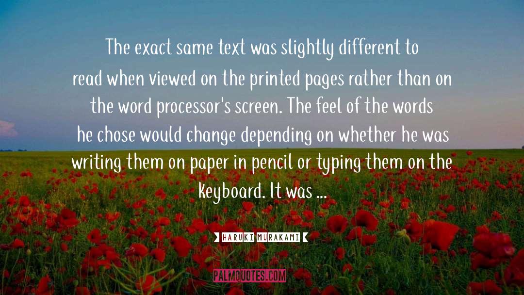 Shorthand Typing quotes by Haruki Murakami