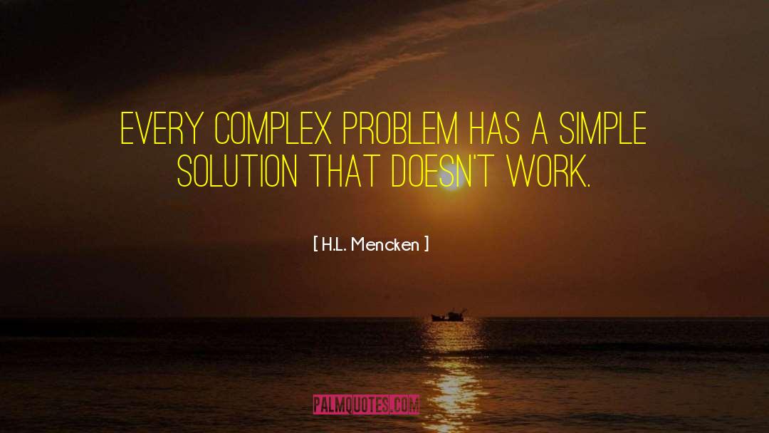 Simple Solution quotes by H.L. Mencken