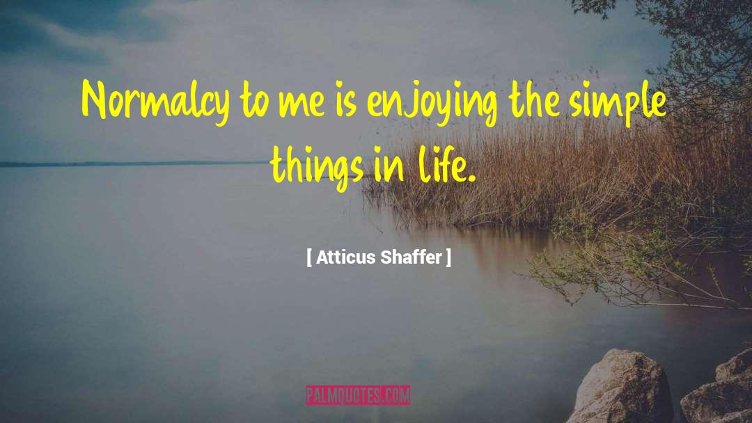 Simple Things In Life quotes by Atticus Shaffer