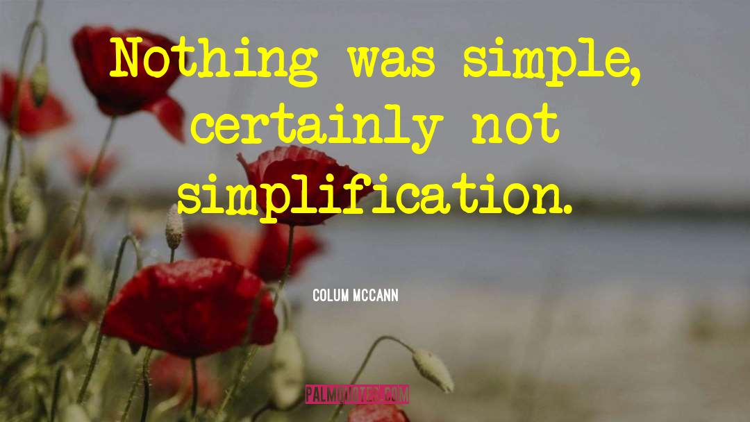 Simplification quotes by Colum McCann