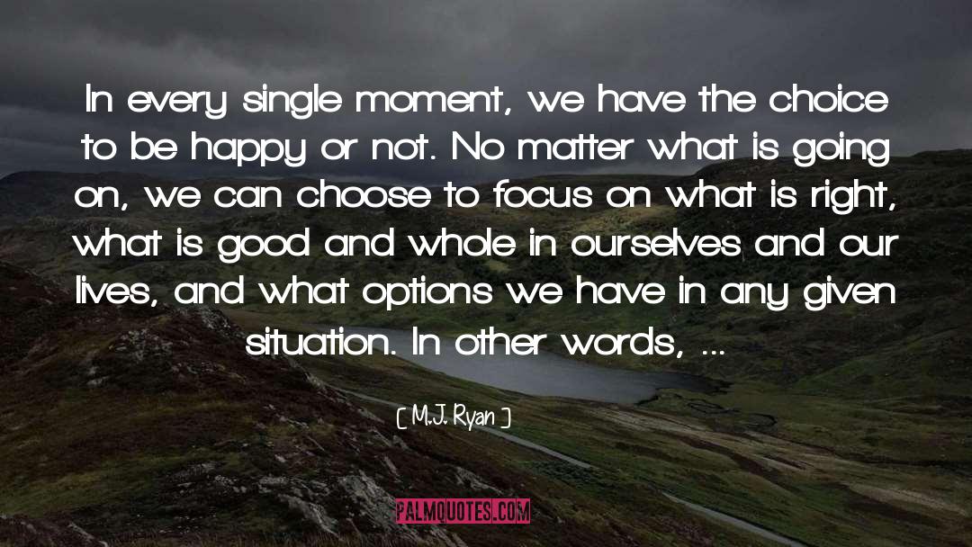 Single Moment quotes by M.J. Ryan