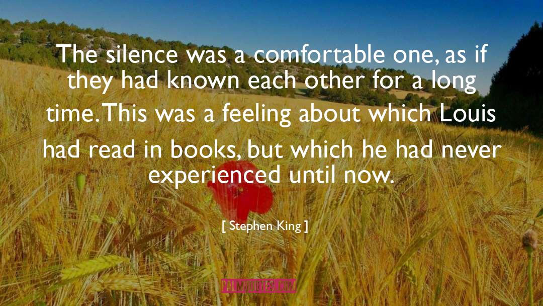 Sitting In Comfortable Silence quotes by Stephen King