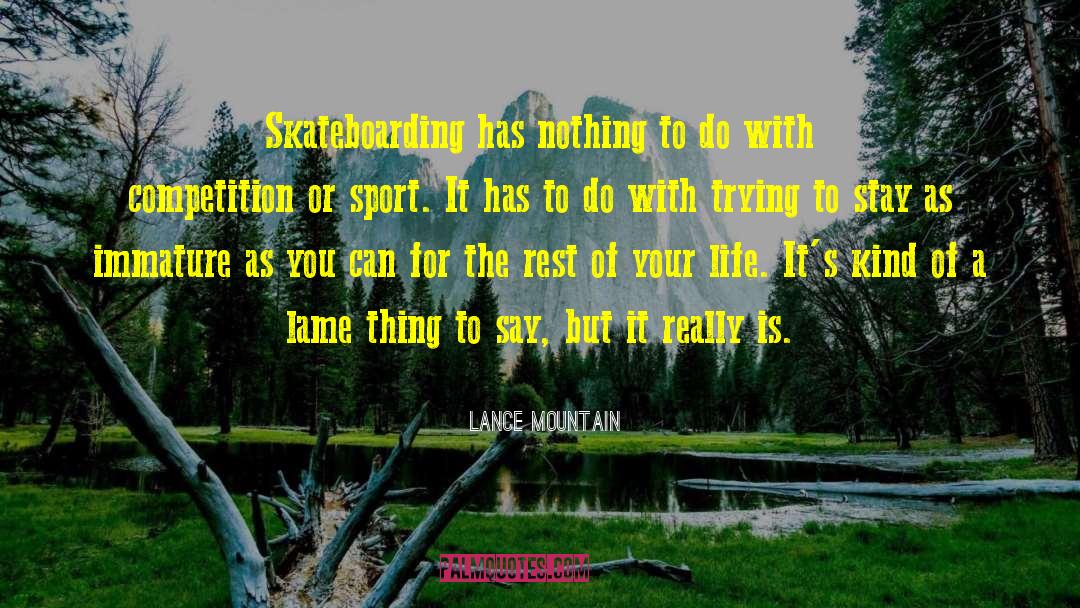 Skateboarding quotes by Lance Mountain