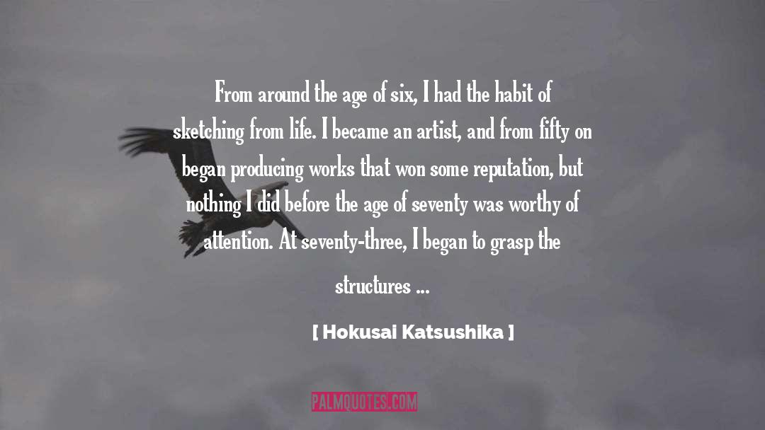 Sketching quotes by Hokusai Katsushika