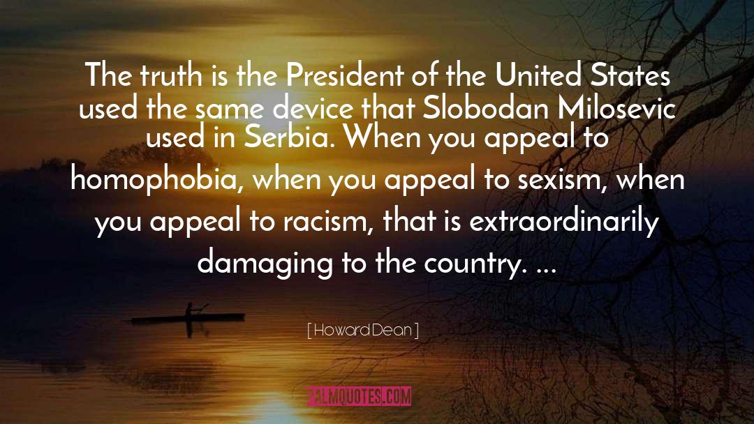 Slobodan Milosevic quotes by Howard Dean