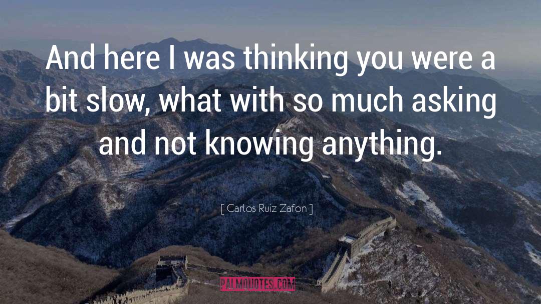 Slow Thinkers quotes by Carlos Ruiz Zafon