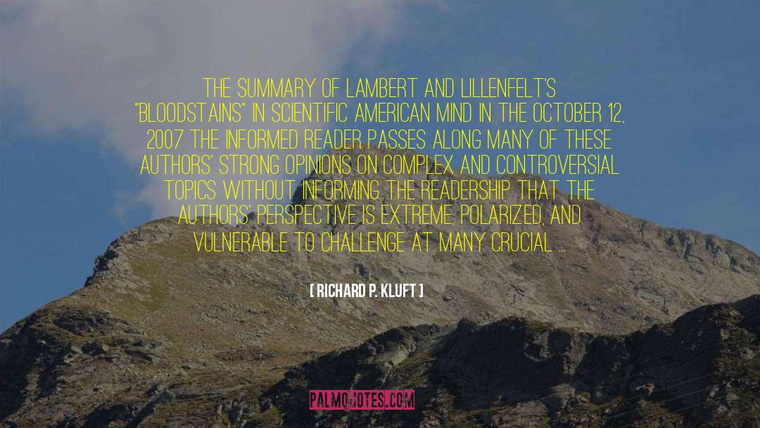 Slur quotes by Richard P. Kluft