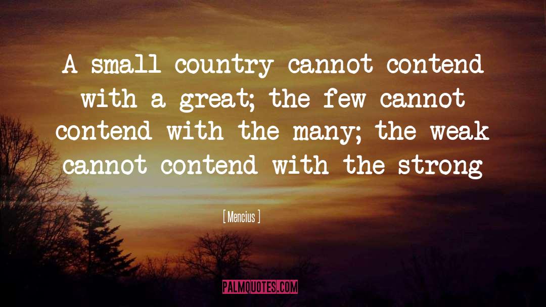 Small Countries quotes by Mencius