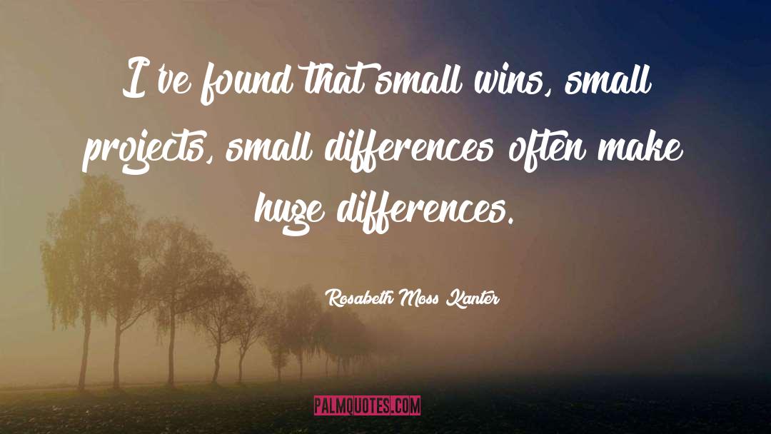Small Differences quotes by Rosabeth Moss Kanter