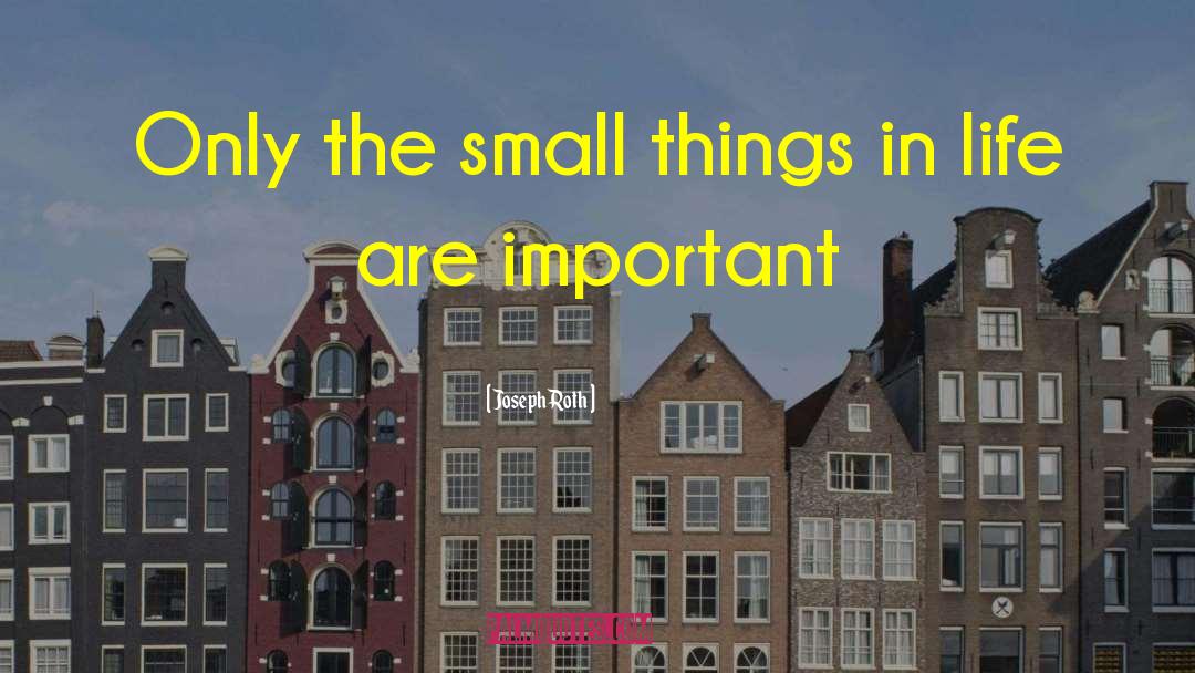 Small Things In Life quotes by Joseph Roth