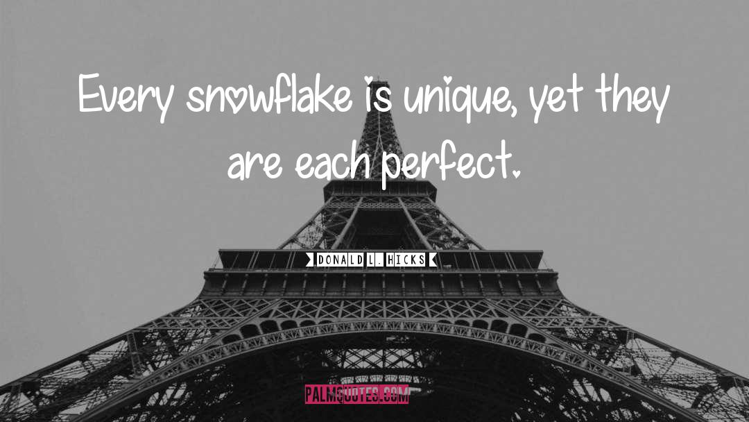 Snowflake quotes by Donald L. Hicks