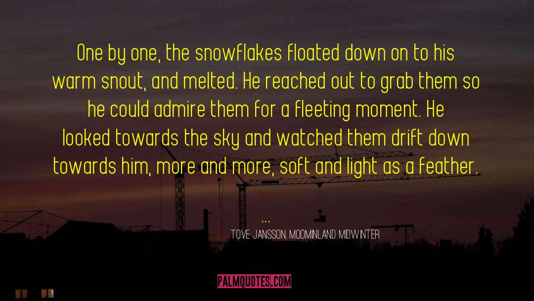 Snowflakes quotes by Tove Jansson, Moominland Midwinter