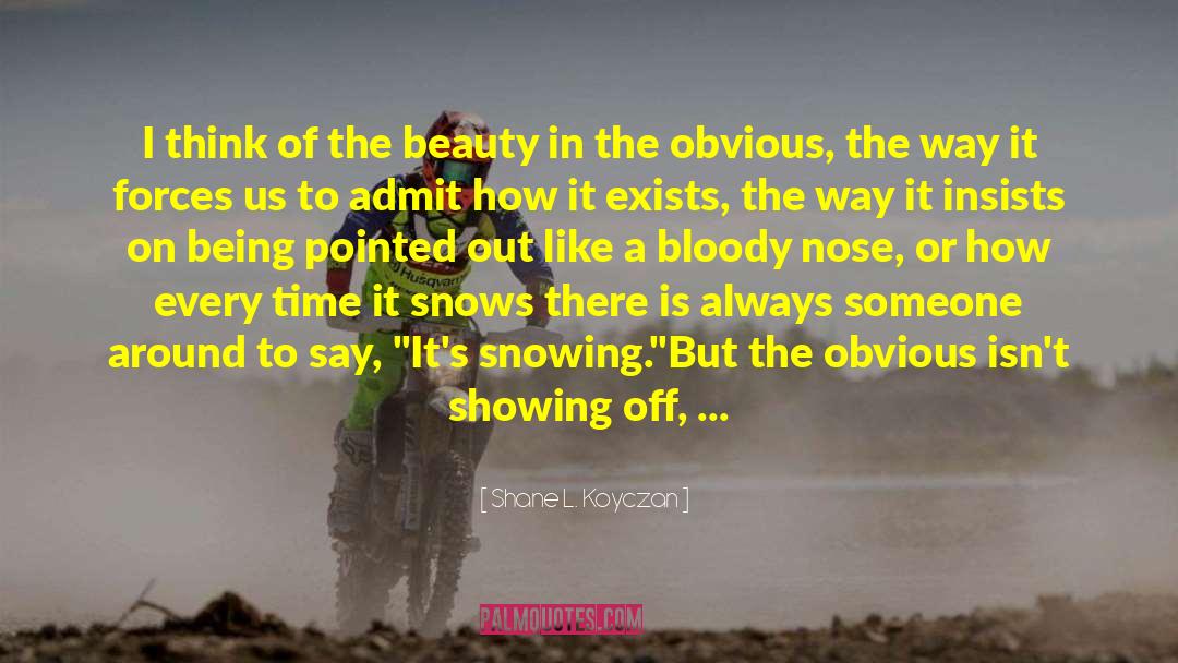 Snowing quotes by Shane L. Koyczan