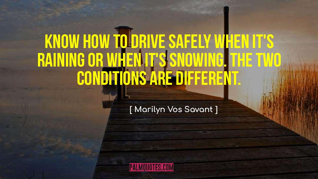 Snowing quotes by Marilyn Vos Savant