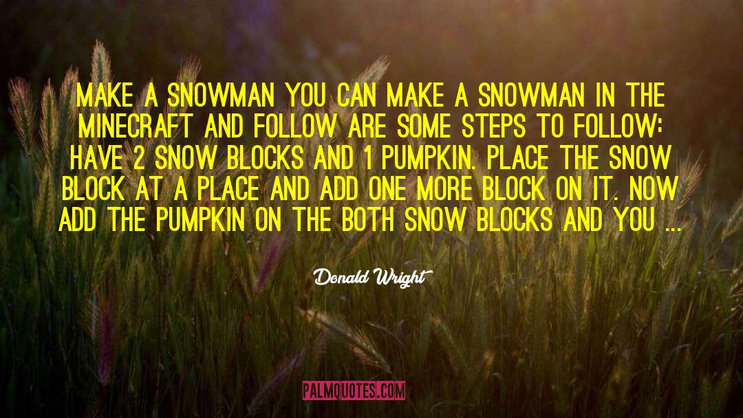Snowman quotes by Donald Wright