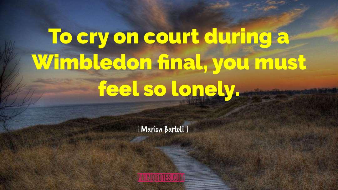 So Lonely quotes by Marion Bartoli