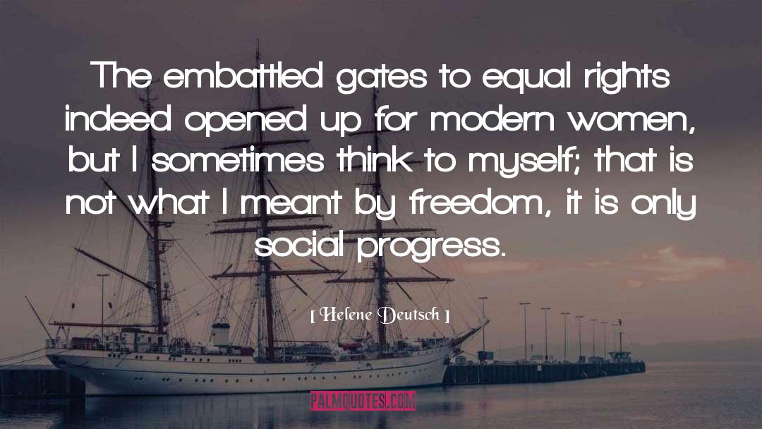 Social Progress quotes by Helene Deutsch
