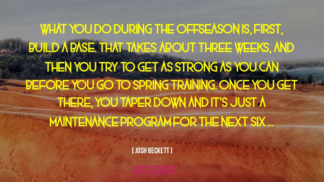 Softball Offseason quotes by Josh Beckett