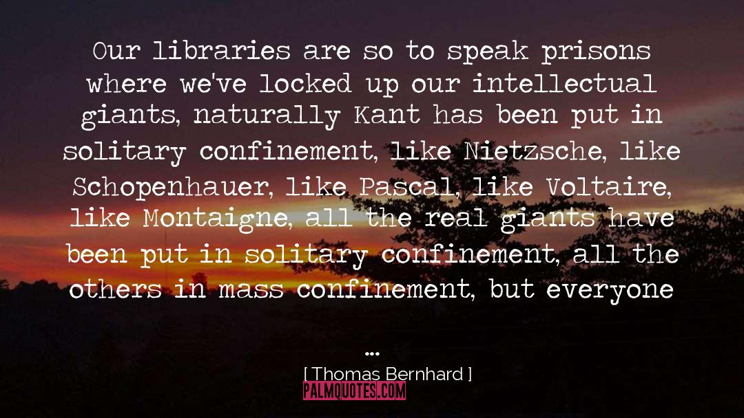 Solitary Confinement quotes by Thomas Bernhard