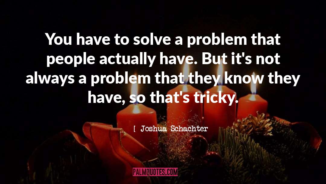 Solve A Problem quotes by Joshua Schachter