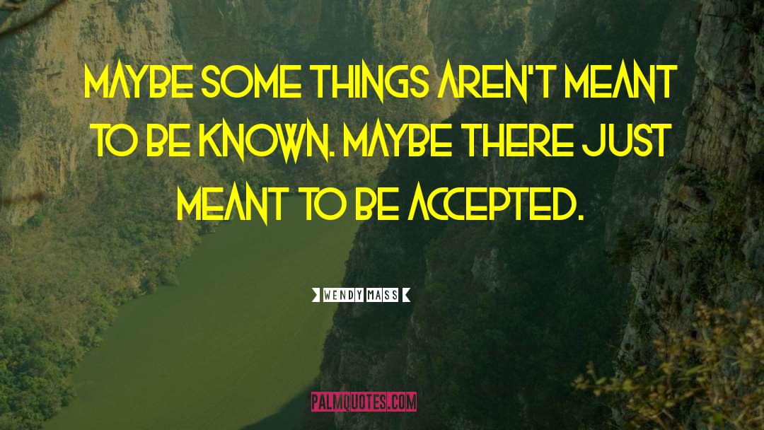 Some Things Arent Meant To Be quotes by Wendy Mass